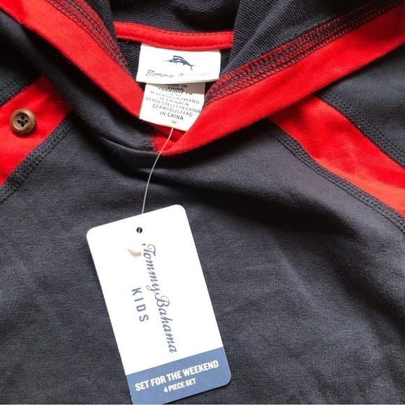 Tommy Bahama Long Sleeve Hoodie T-shirt Blue Red Size 2T - Picture 7 of 8